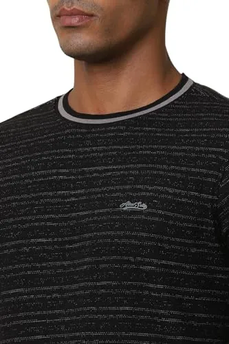 Allen Solly Men's Cotton Classic Pullover Sweater (ALSTARGFE34144_Black
