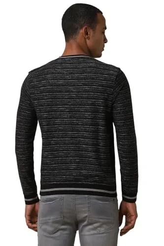 Allen Solly Men's Cotton Classic Pullover Sweater (ALSTARGFE34144_Black