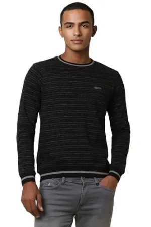 Allen Solly Men's Cotton Classic Pullover Sweater (ALSTARGFE34144_Black