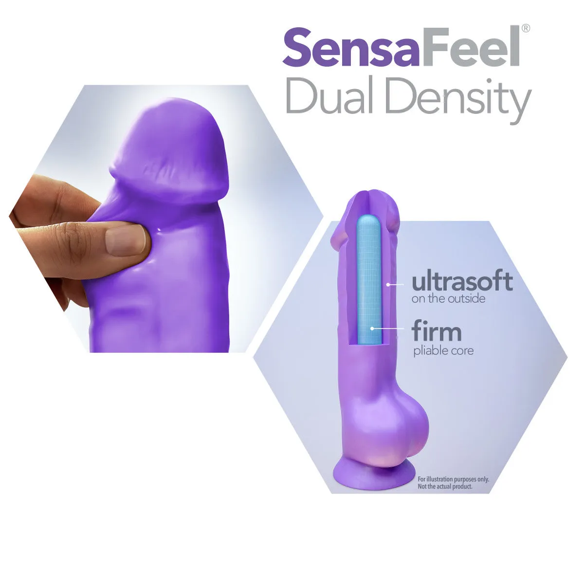 Au Naturel Bold By Blush® | Delight Realistic Purple 6.5-Inch Long Dildo With Balls & Suction Cup Base