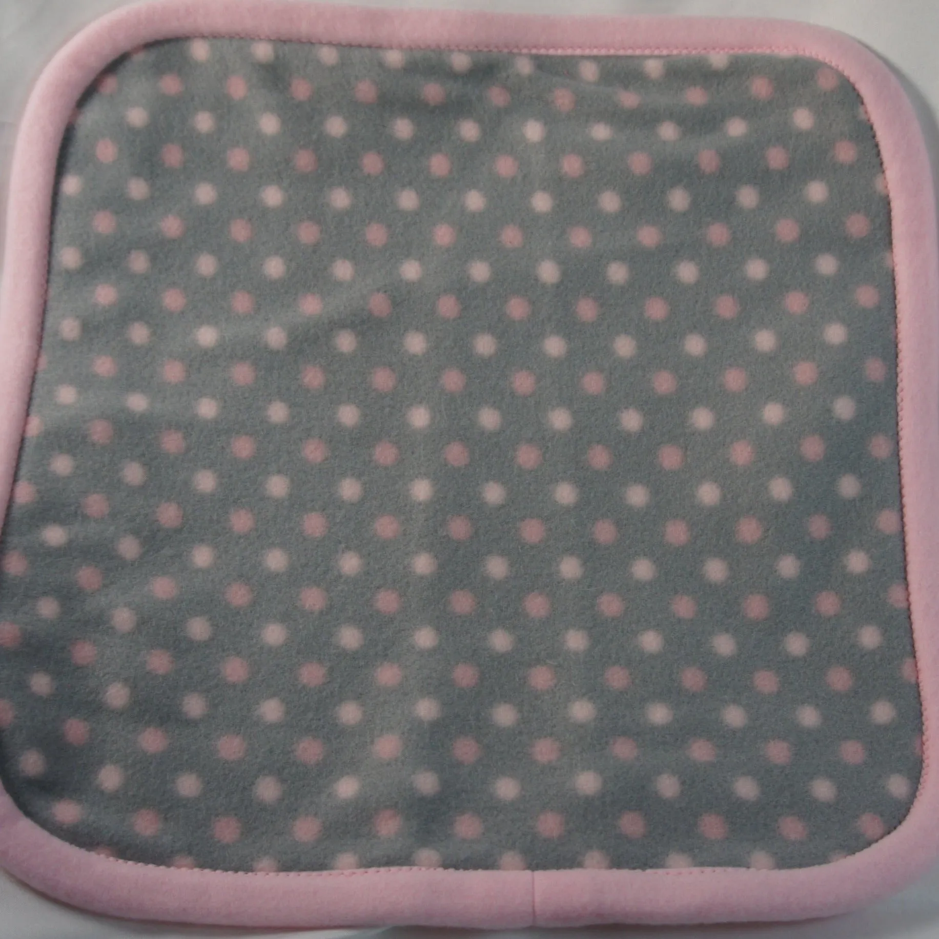 Baby - Lovie - Gray with Pink Polka Dots