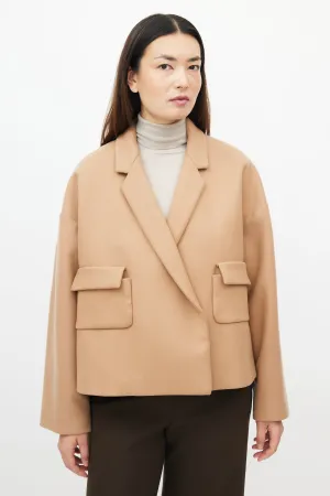 Beige Wool Cropped Jacket