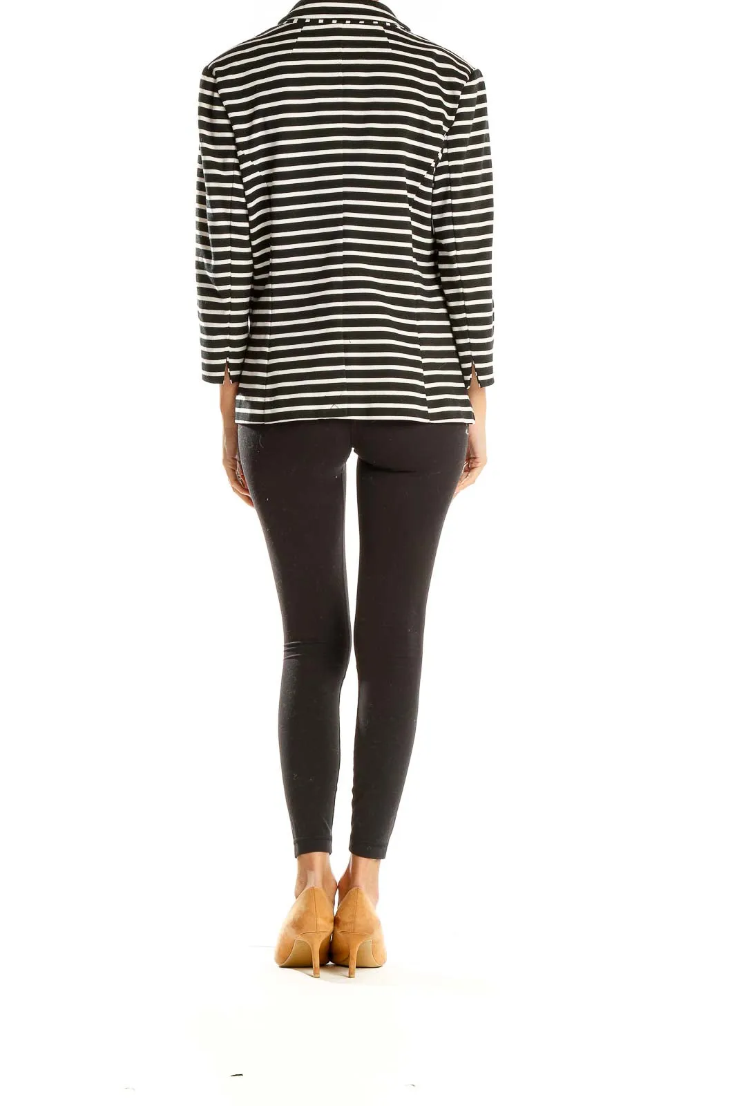 Black and White Striped Blazer