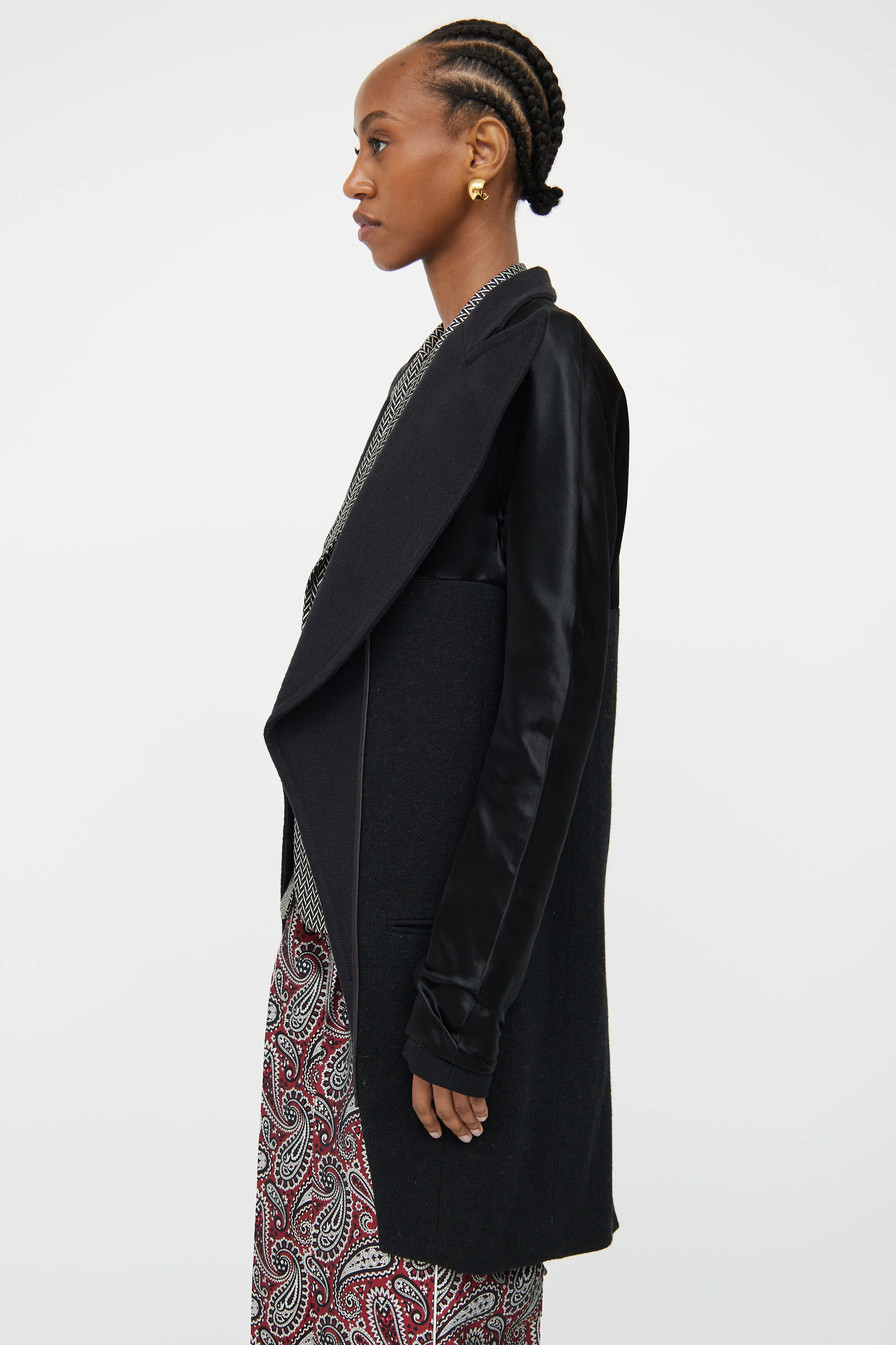 Black Oversized Peak Lapel Jacket