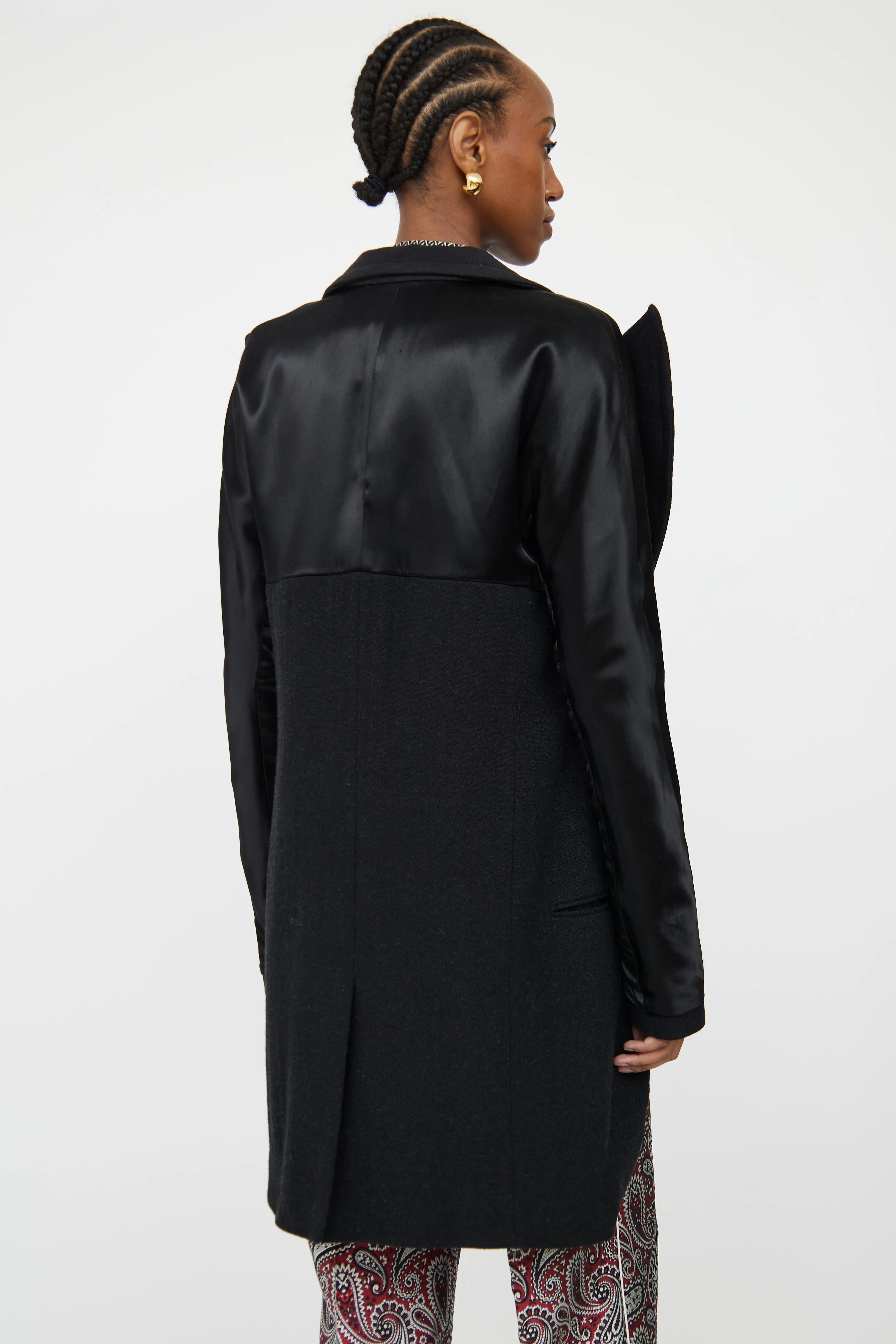 Black Oversized Peak Lapel Jacket