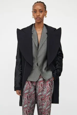 Black Oversized Peak Lapel Jacket