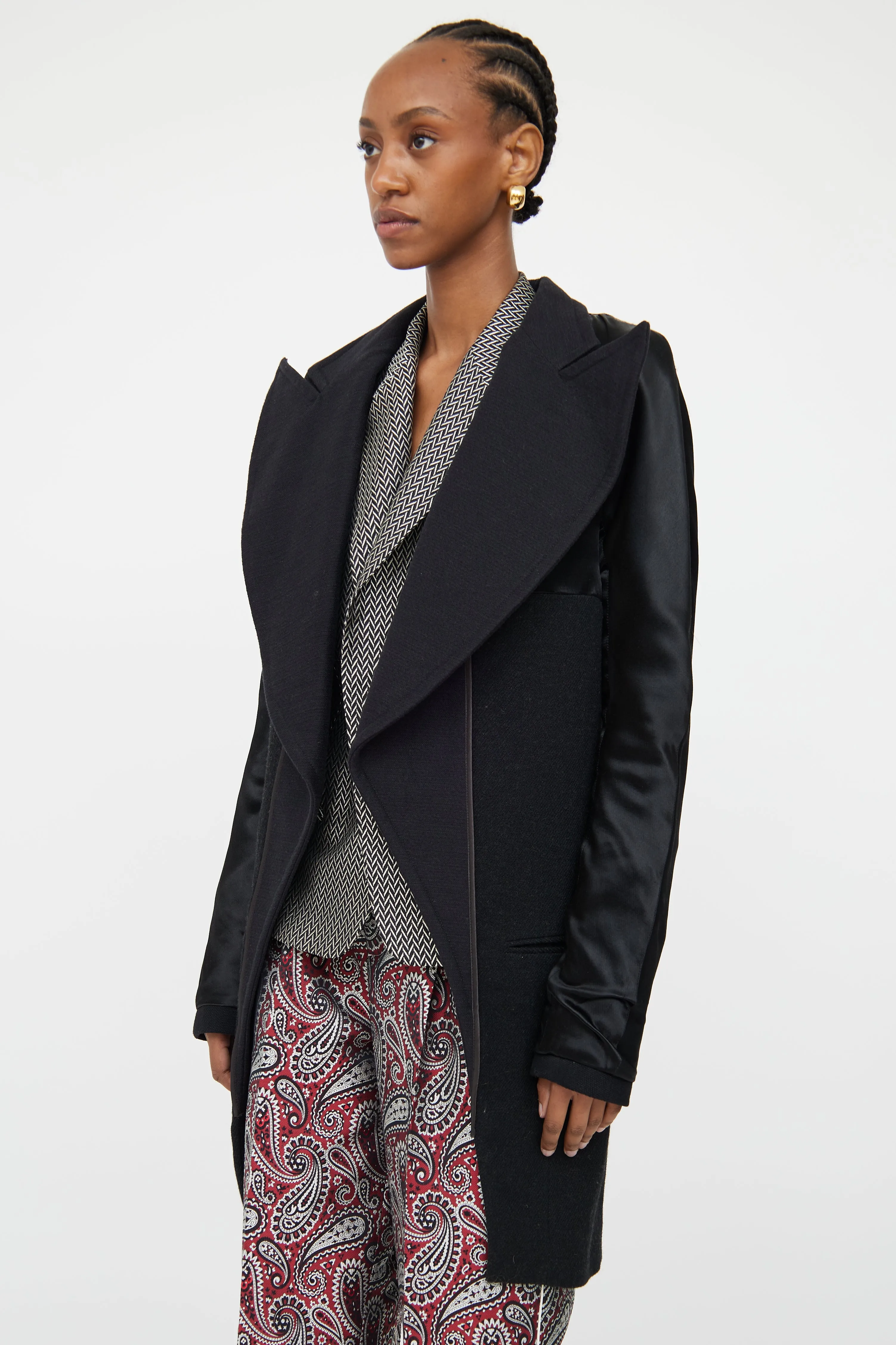 Black Oversized Peak Lapel Jacket
