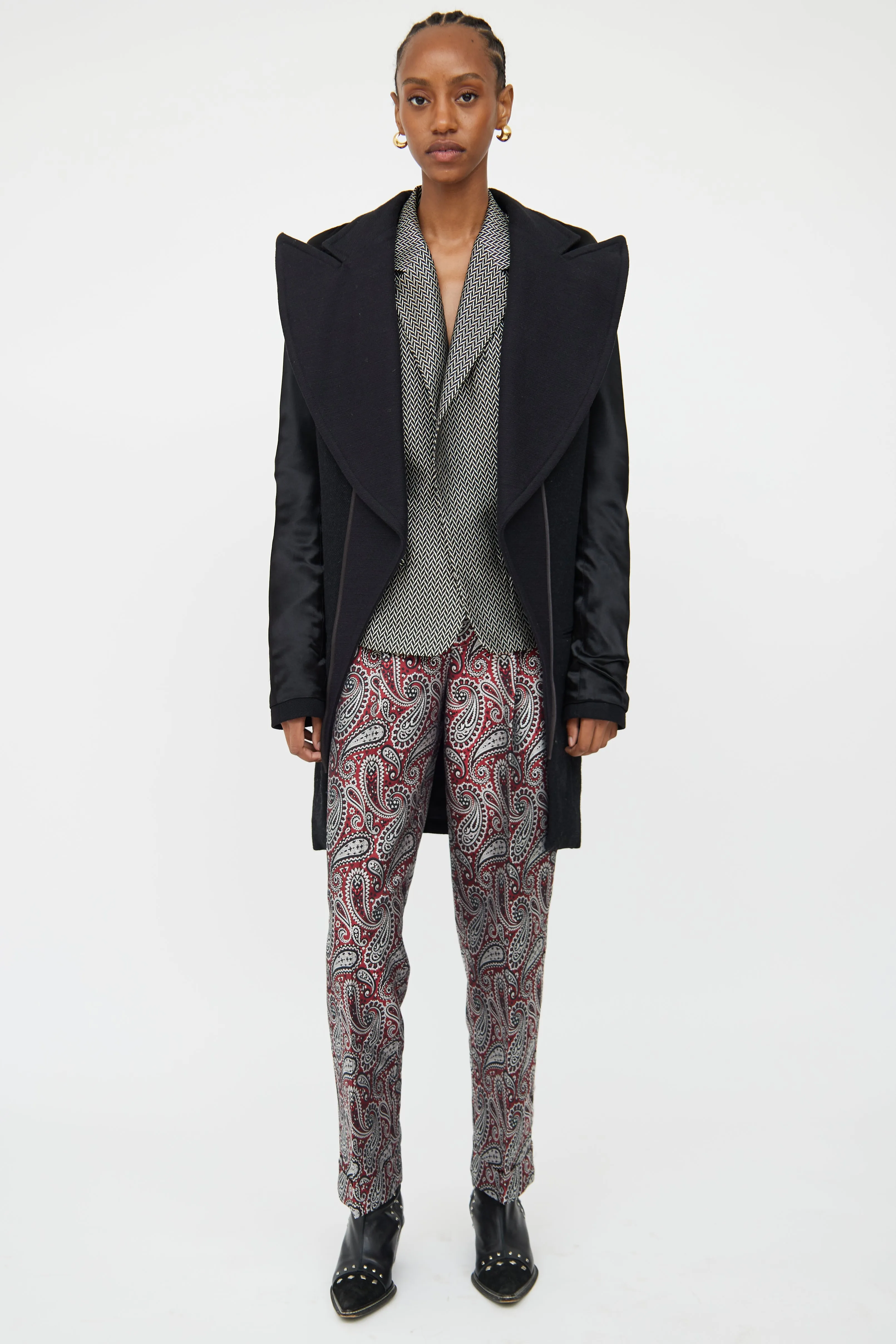 Black Oversized Peak Lapel Jacket