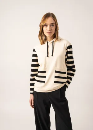 Blizzard Wool and Cotton Hooded Sweatshirt - SAINT JAMES x Isabelle Ballu (ECUME/NOIR)