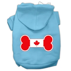 Bone Shaped Canadian Flag Screen Print Pet Hoodies Baby Blue XXL (18)