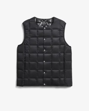 CREW NECK BOTTON DOWN VEST - BLACK