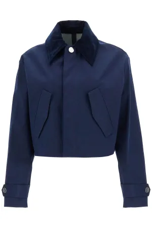 cropped canvas jacket for women FJK069 CO0081 BLEU MARINE/ BLEU ARGILE