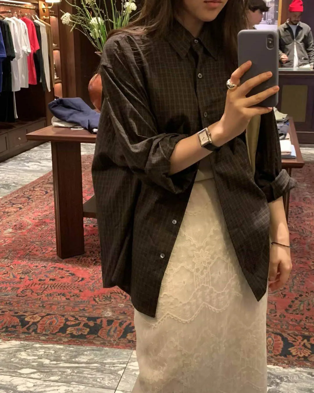DELE CHECKERED BLOUSE