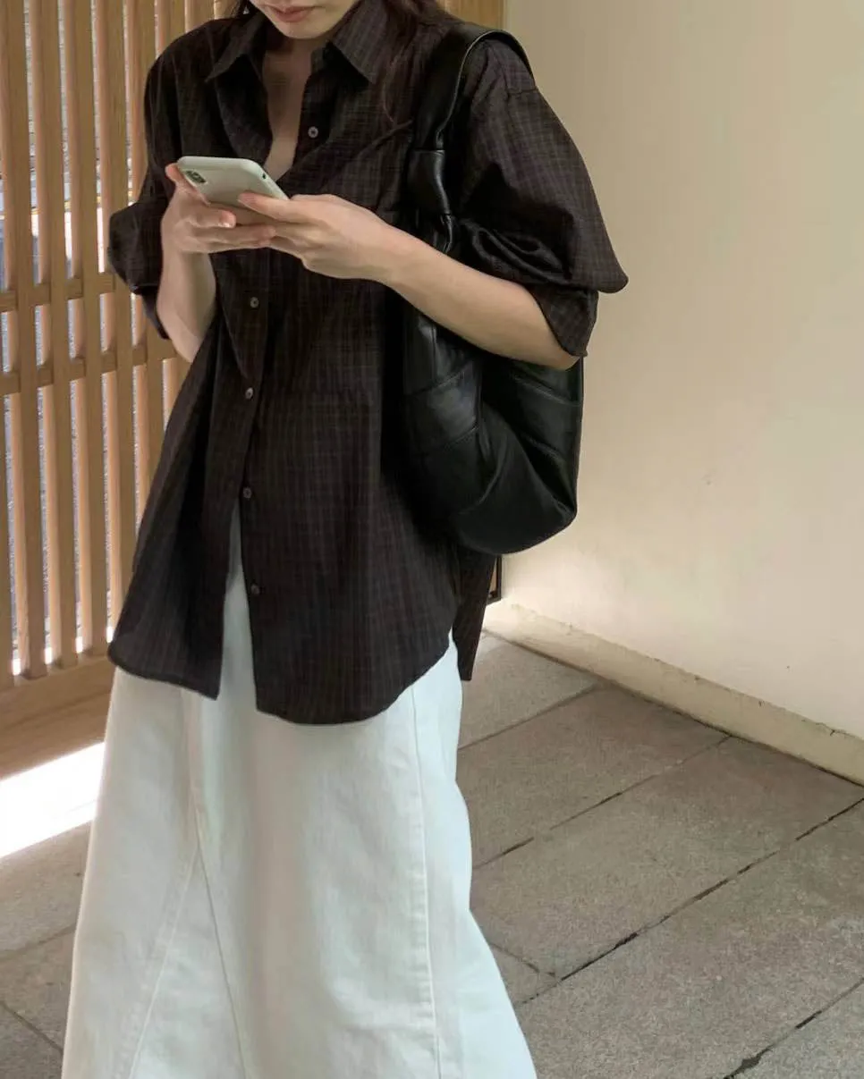DELE CHECKERED BLOUSE