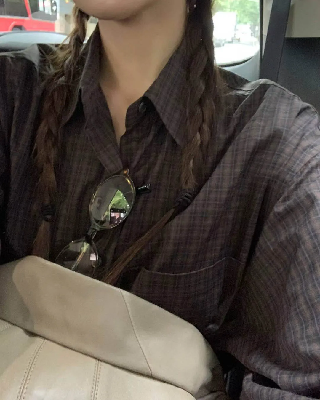 DELE CHECKERED BLOUSE