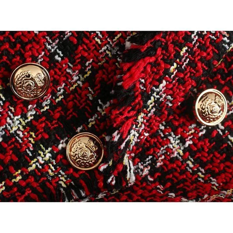 ELEGANT TWEED TRIPLE BREASTED JACKETS