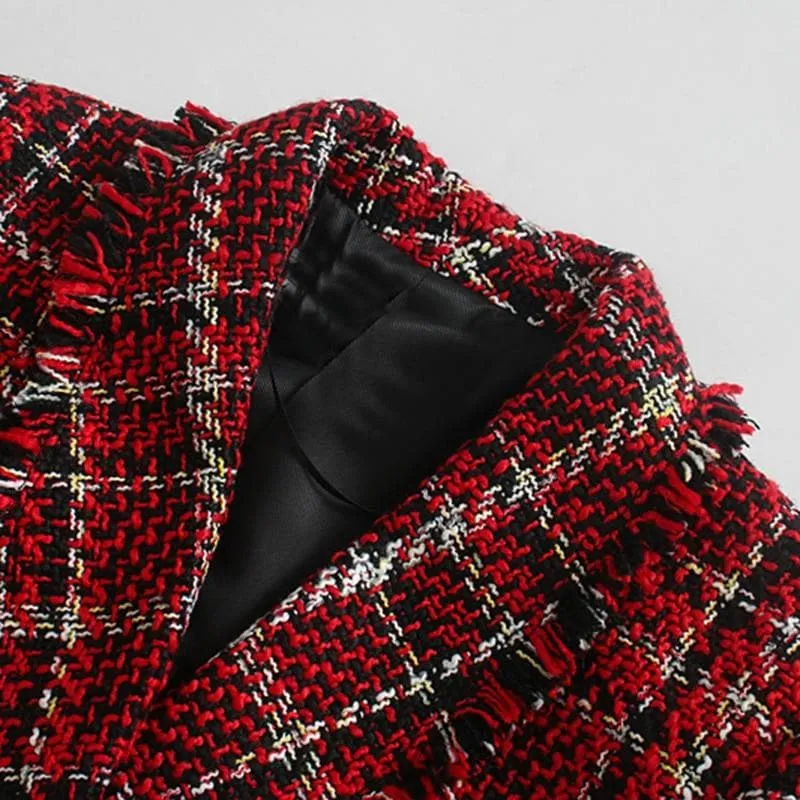 ELEGANT TWEED TRIPLE BREASTED JACKETS
