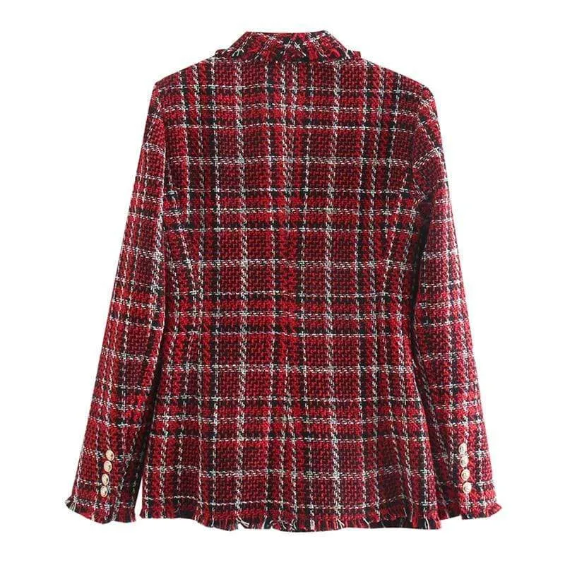 ELEGANT TWEED TRIPLE BREASTED JACKETS