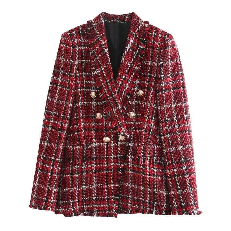 ELEGANT TWEED TRIPLE BREASTED JACKETS