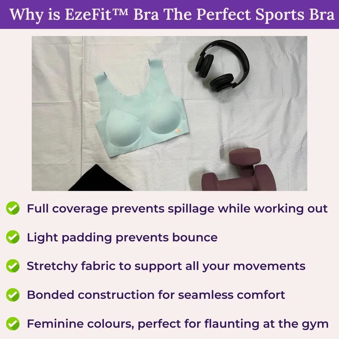 EzeFit  Bra | U Back | Sports Bra/T shirt Bra | Lightly Padded | Seamless | Removable Pads | Pack Of 2