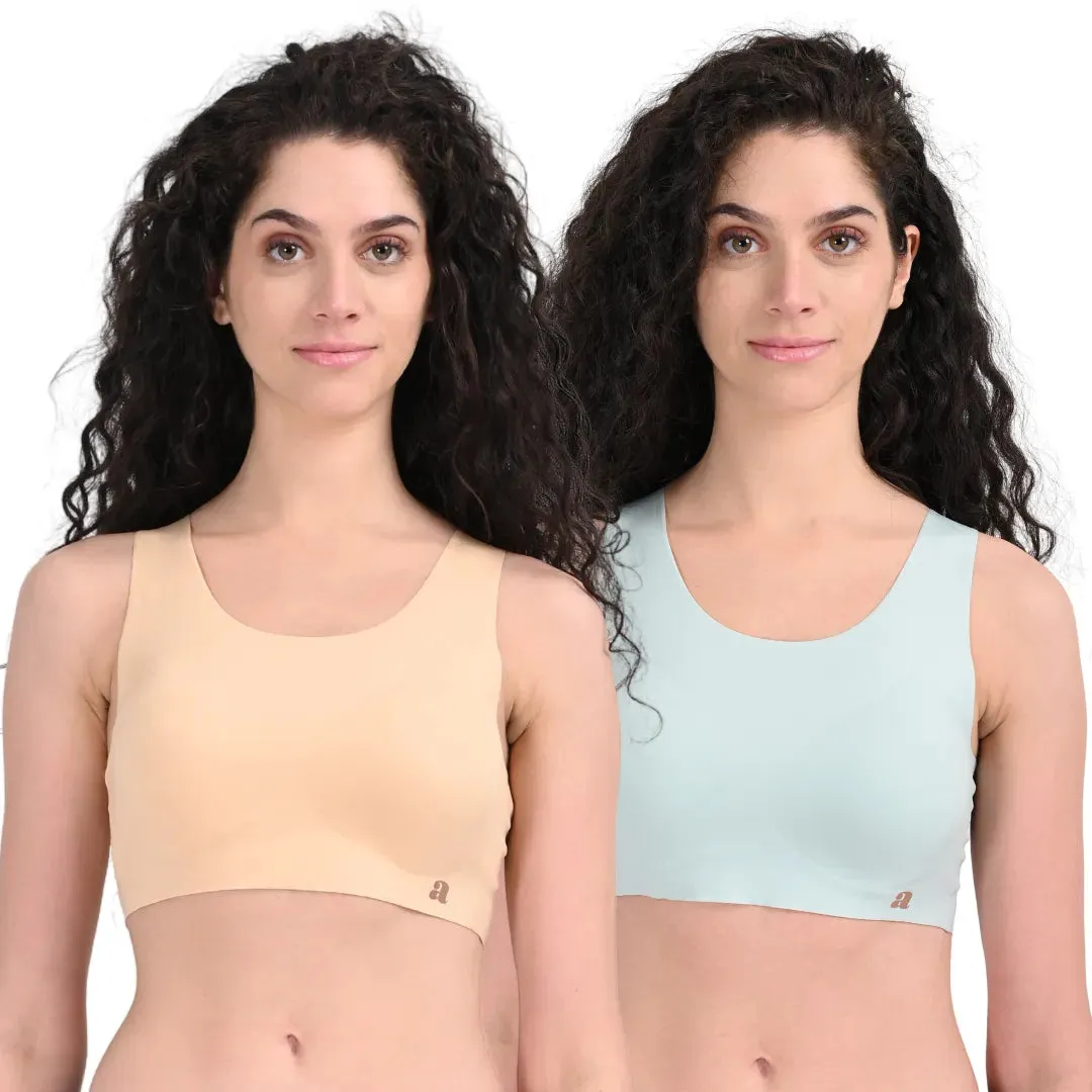 EzeFit  Bra | U Back | Sports Bra/T shirt Bra | Lightly Padded | Seamless | Removable Pads | Pack Of 2