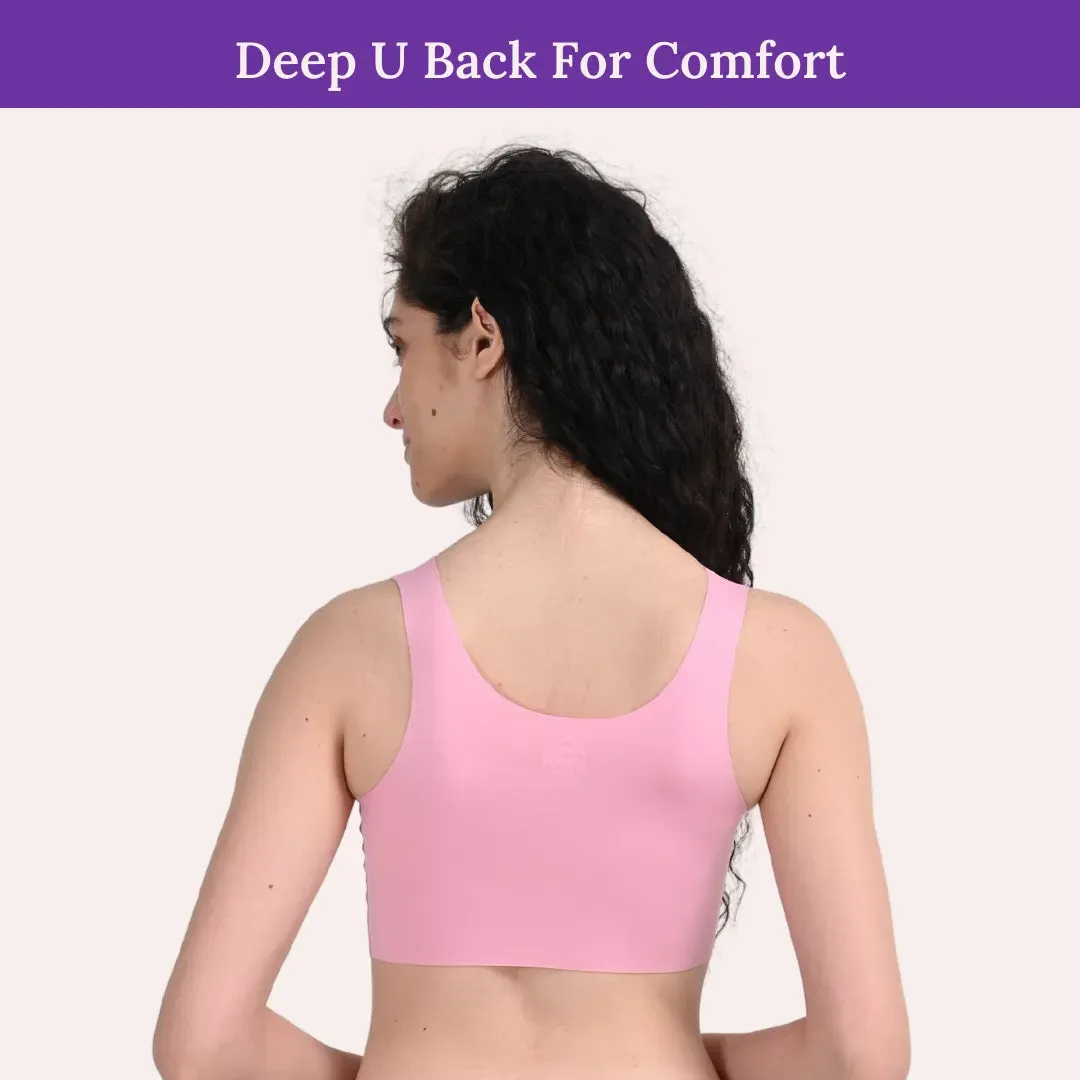 EzeFit  Bra | U Back | Sports Bra/T shirt Bra | Lightly Padded | Seamless | Removable Pads | Pack Of 2