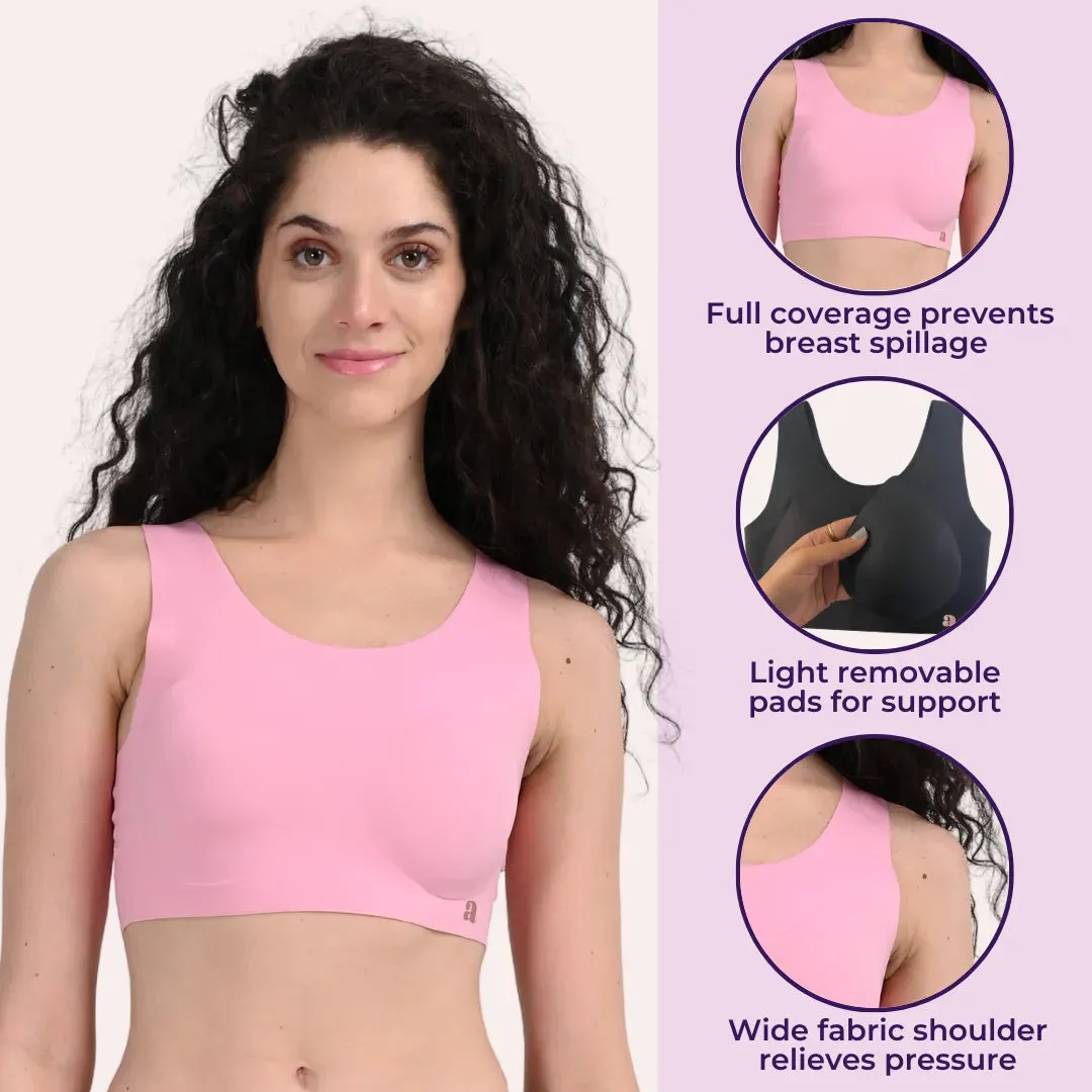 EzeFit  Bra | U Back | Sports Bra/T shirt Bra | Lightly Padded | Seamless | Removable Pads | Pack Of 2