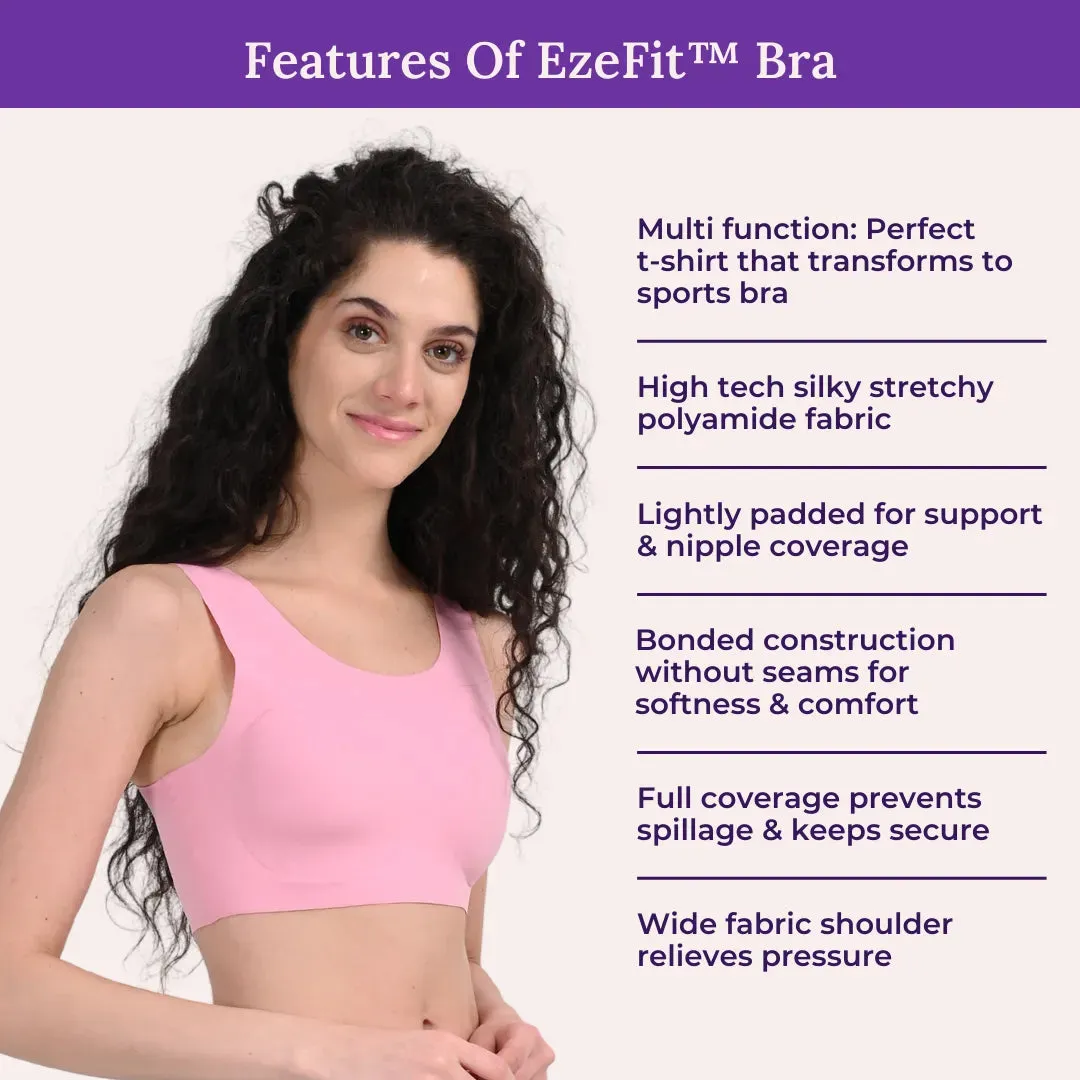 EzeFit  Bra | U Back | Sports Bra/T shirt Bra | Lightly Padded | Seamless | Removable Pads | Pack Of 2