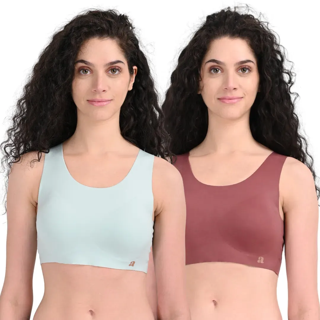 EzeFit  Bra | U Back | Sports Bra/T shirt Bra | Lightly Padded | Seamless | Removable Pads | Pack Of 2