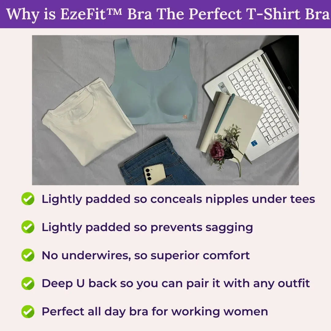 EzeFit  Bra | U Back | Sports Bra/T shirt Bra | Lightly Padded | Seamless | Removable Pads | Pack Of 2