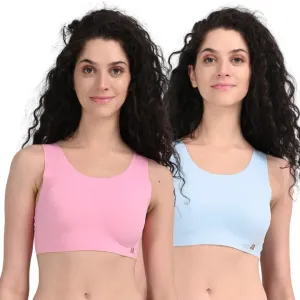 EzeFit  Bra | U Back | Sports Bra/T shirt Bra | Lightly Padded | Seamless | Removable Pads | Pack Of 2