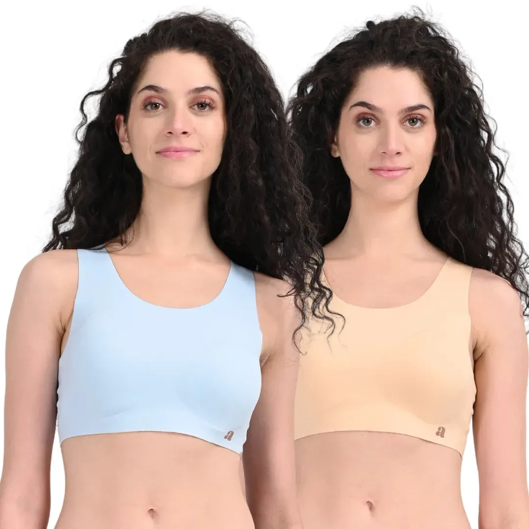 EzeFit  Bra | U Back | Sports Bra/T shirt Bra | Lightly Padded | Seamless | Removable Pads | Pack Of 2