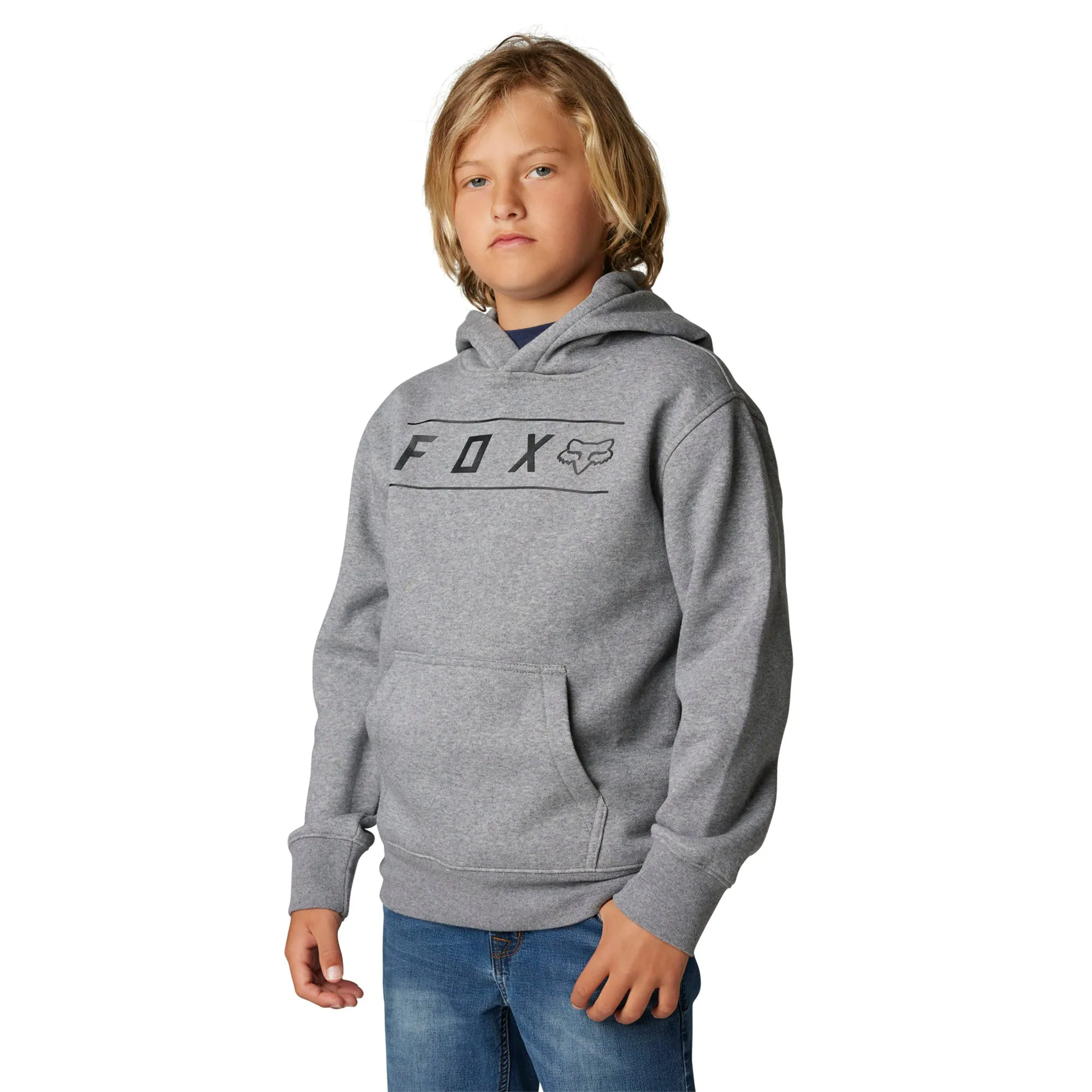 Fox Racing  Boys Heather Graphite Pinnacle Pullover Fleece Hoodie Sweatshirt - Large