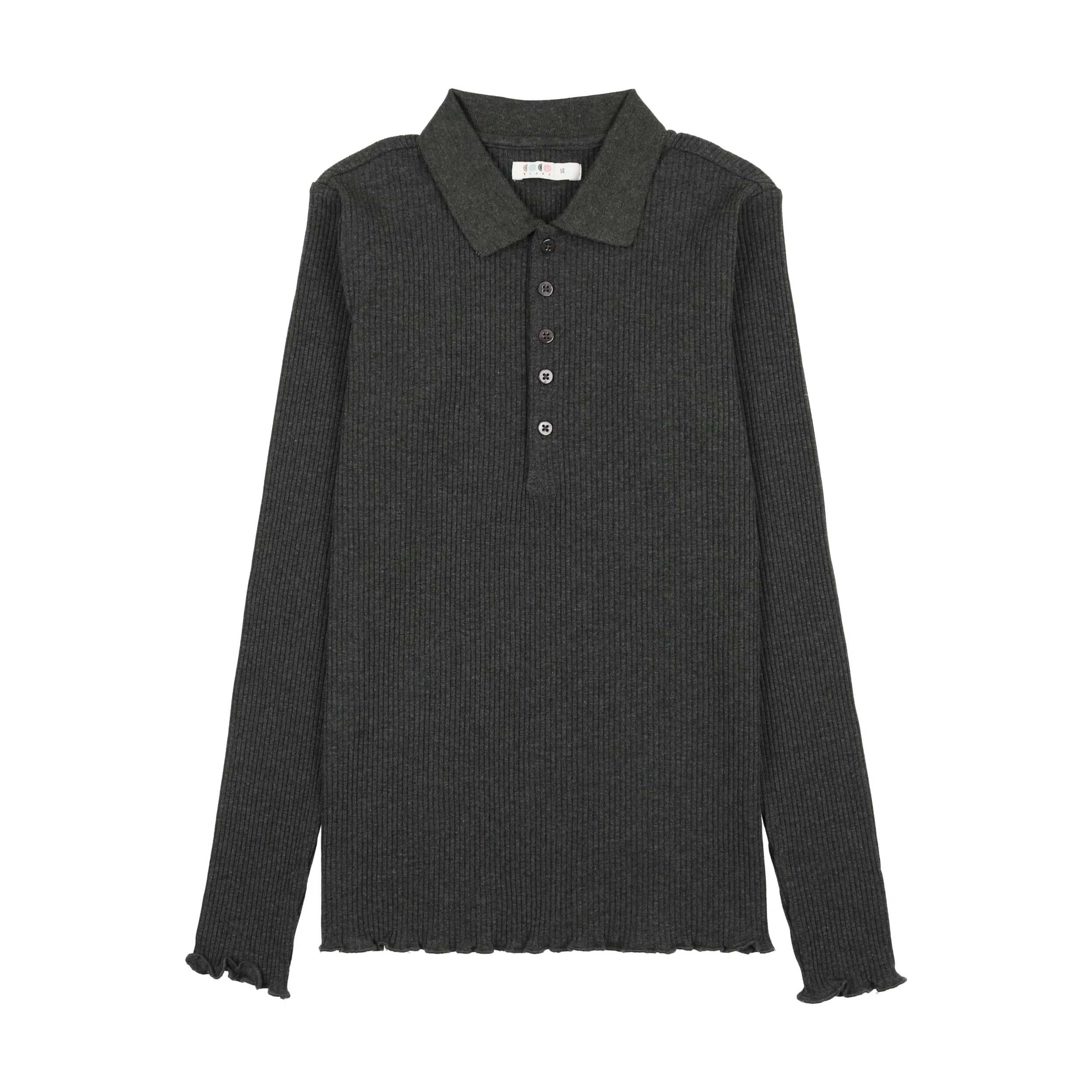Grey Ribbed Polo