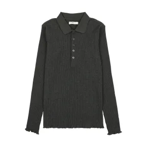 Grey Ribbed Polo