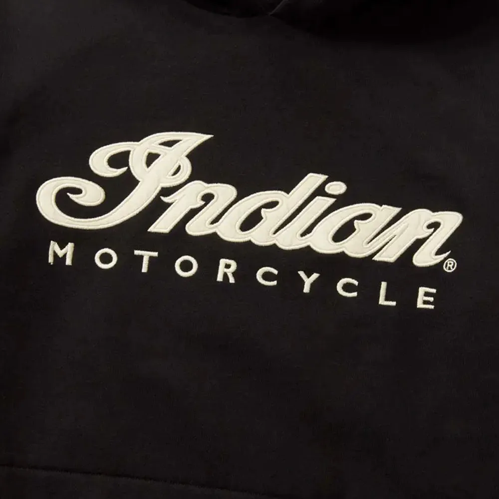 Indian Motorcycle  Mens Applique Headdress Hoodie Warm Comfortable Casual Black