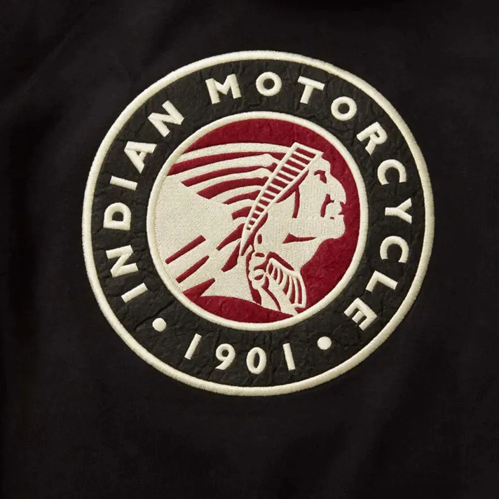 Indian Motorcycle  Mens Applique Headdress Hoodie Warm Comfortable Casual Black