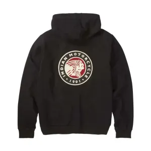 Indian Motorcycle  Mens Applique Headdress Hoodie Warm Comfortable Casual Black