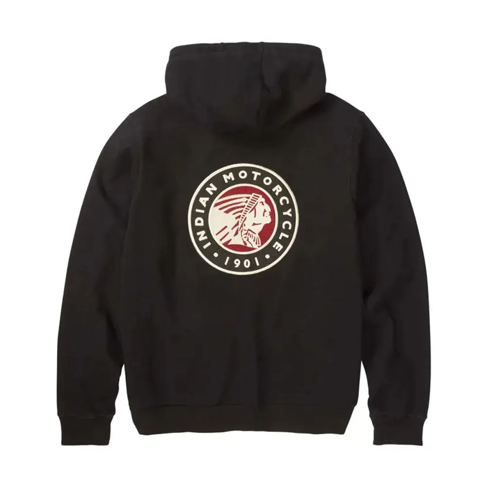 Indian Motorcycle  Mens Applique Headdress Hoodie Warm Comfortable Casual Black