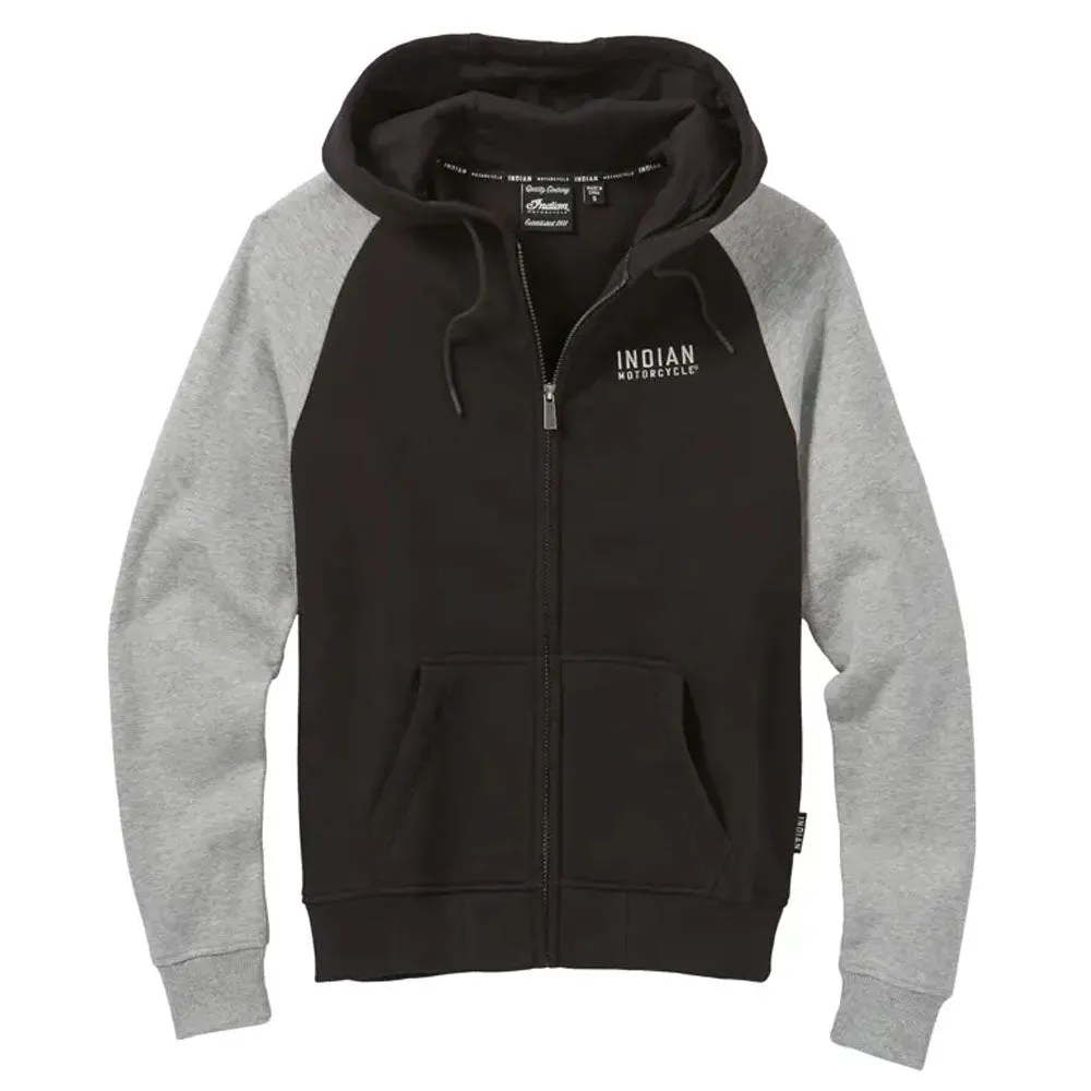 Indian Motorcycle  Womens Contrast Sleeve Hoodie Sweatshirt Warm Soft Comfy Black