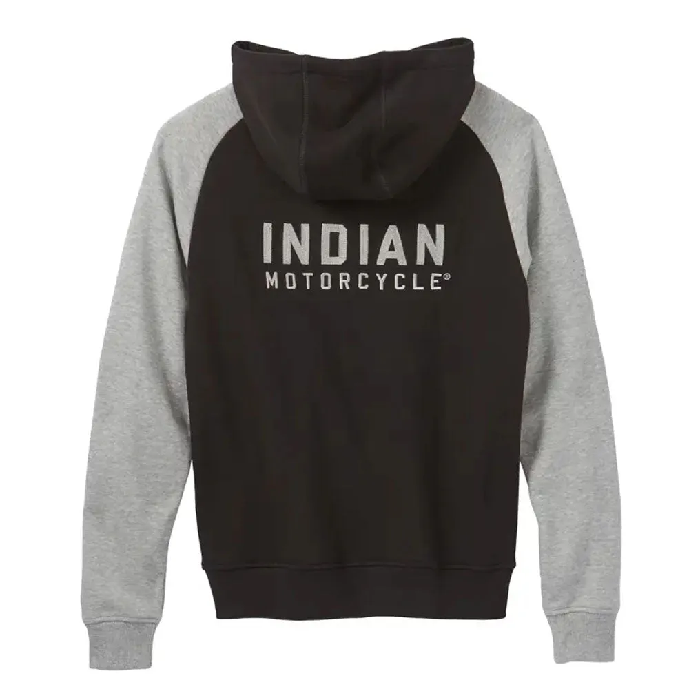 Indian Motorcycle  Womens Contrast Sleeve Hoodie Sweatshirt Warm Soft Comfy Black
