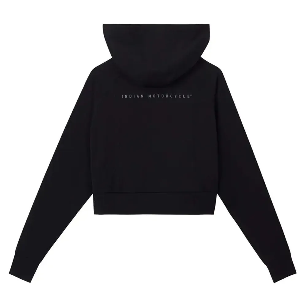 Indian Motorcycle  Womens Cropped Athlete Hoodie Warm Comfortable Casual Black