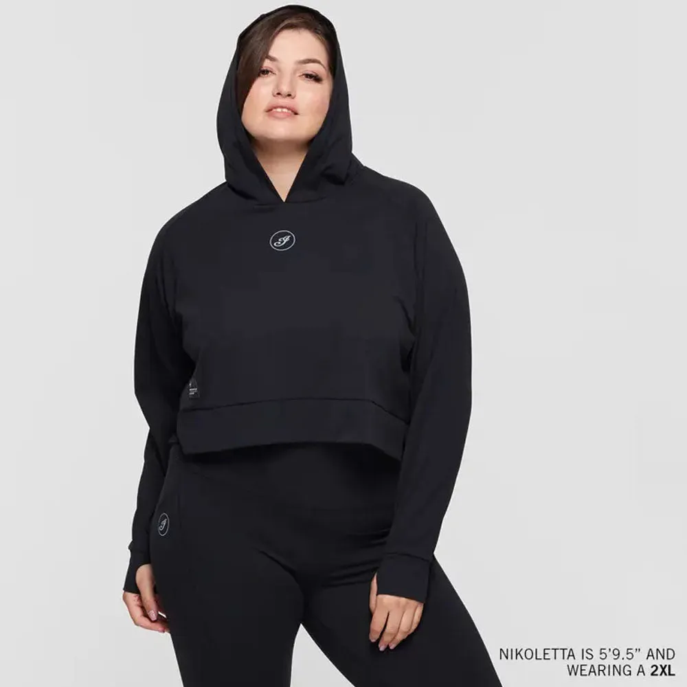 Indian Motorcycle  Womens Cropped Athlete Hoodie Warm Comfortable Casual Black
