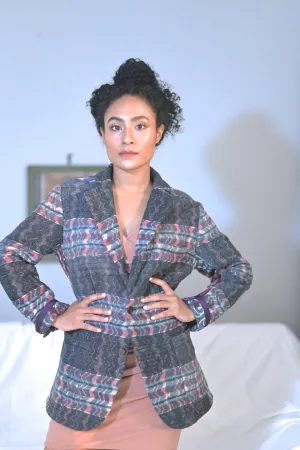 Jordan ,Medium Size, Boyfriend Blazer, Made with Vintage Kantha  Fabric