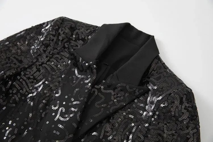 Jordan  Solid  Sequin Trench