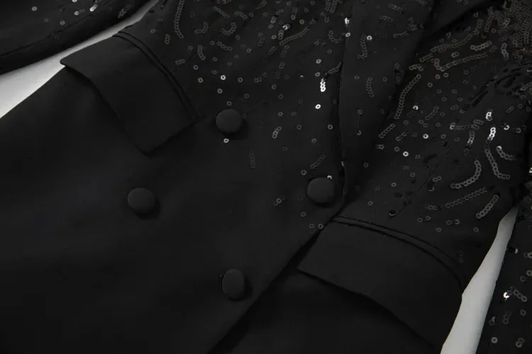 Jordan  Solid  Sequin Trench