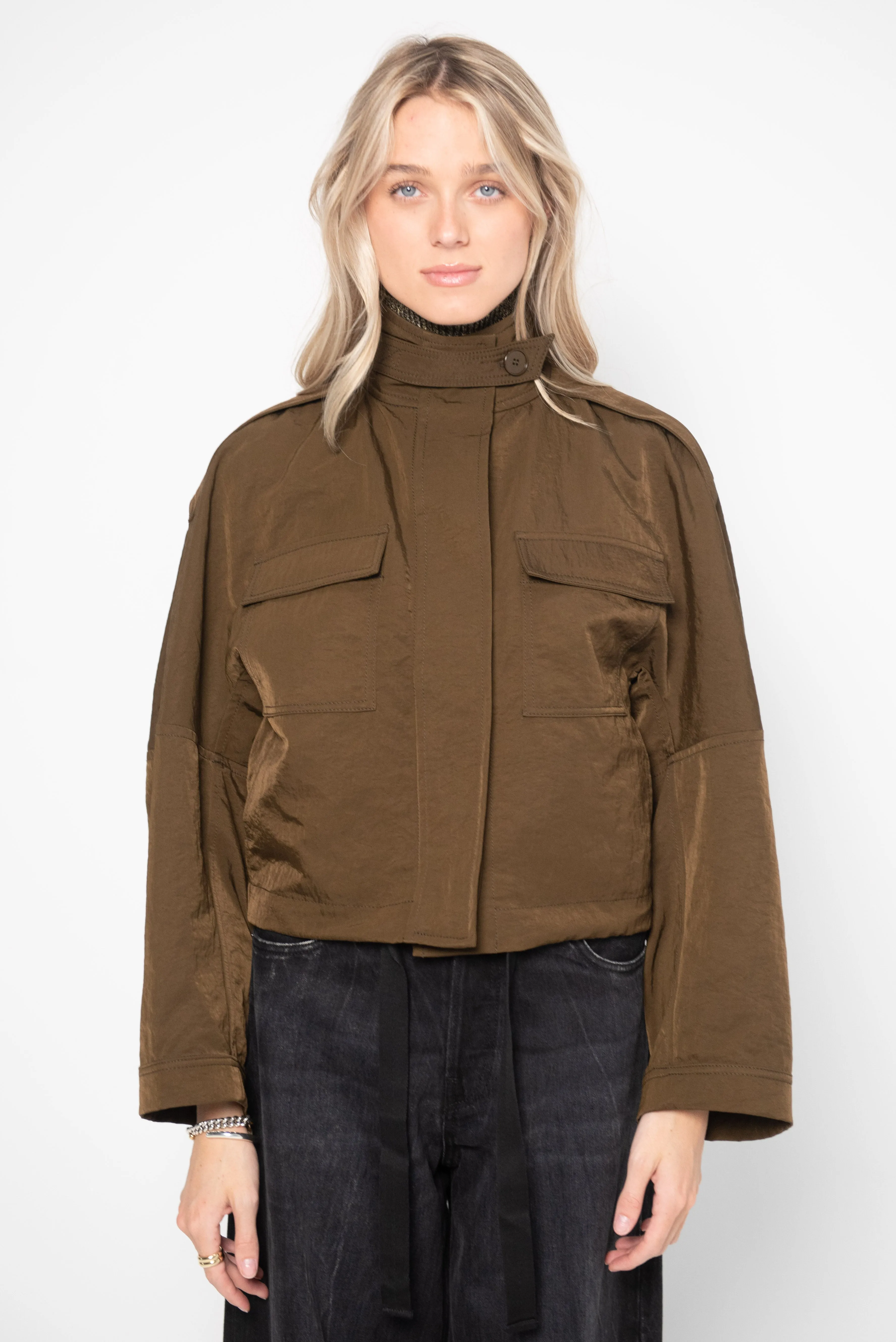 Juna Cropped Jacket, Dark Mocha