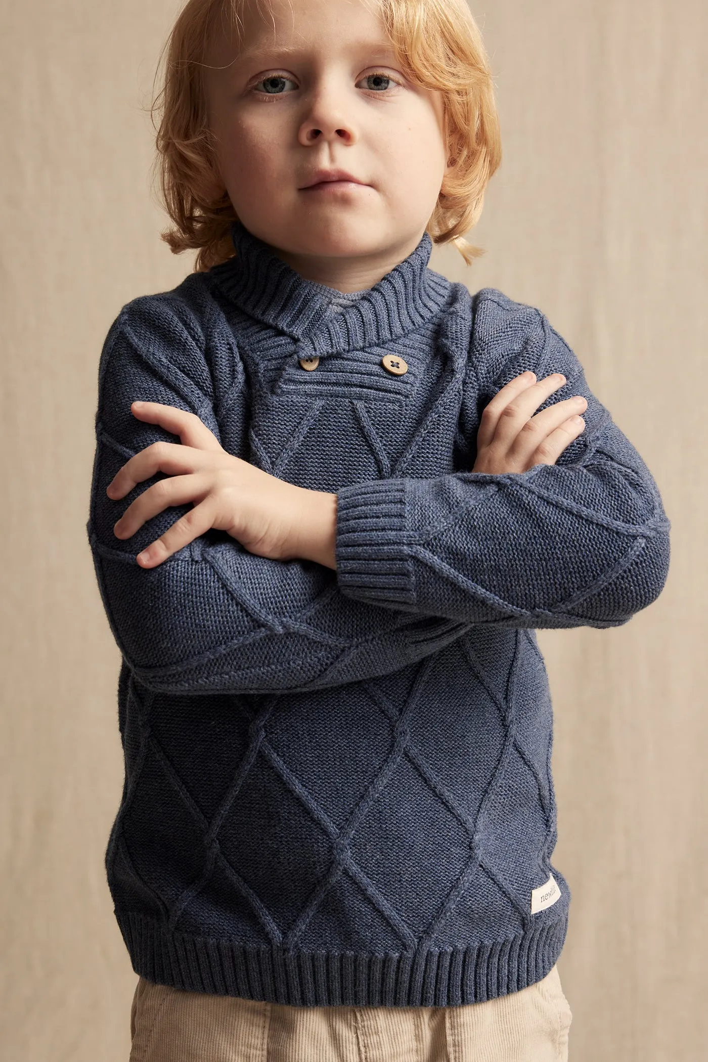 Kids' blue knitted jumper