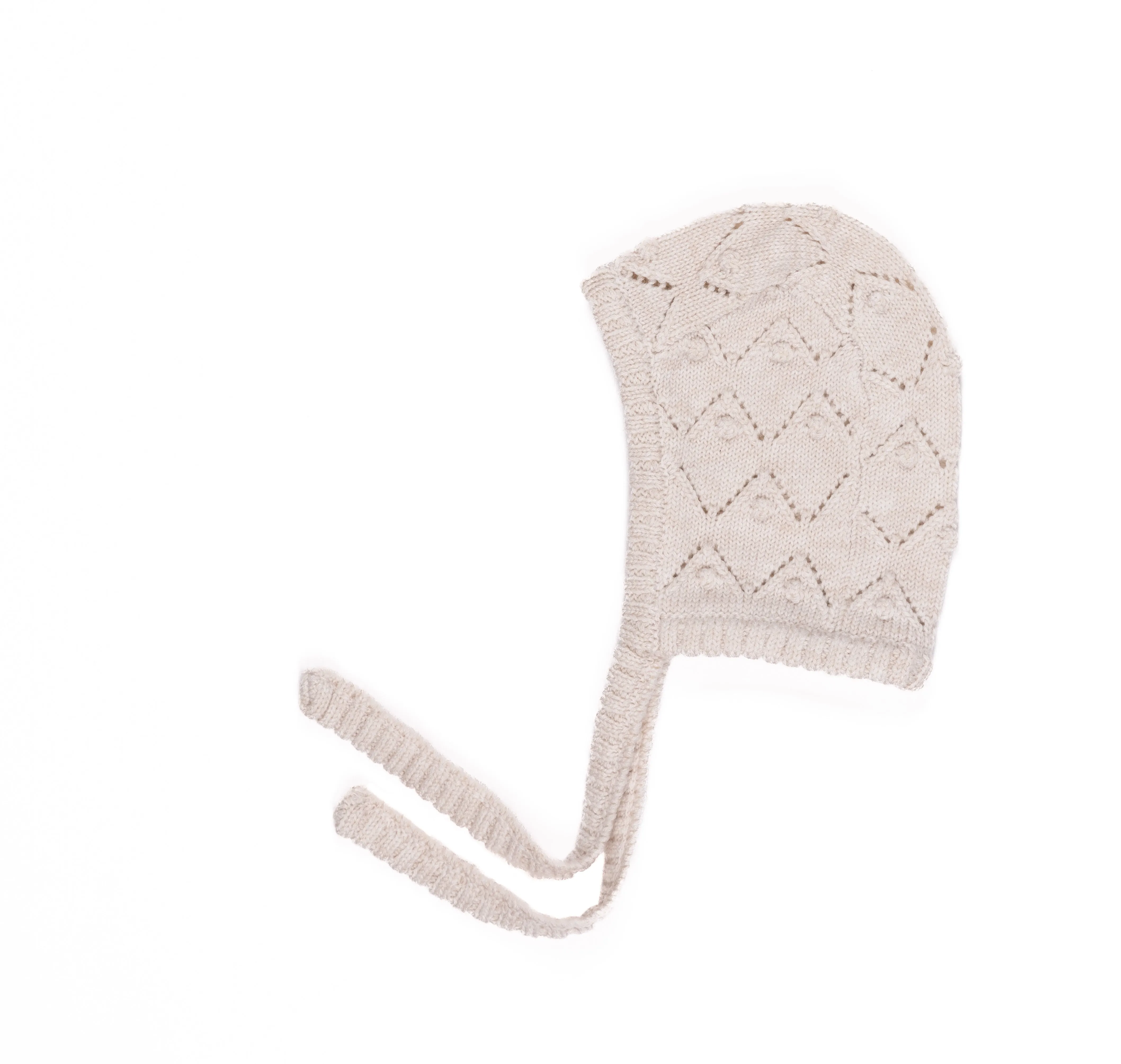Kipp Baby Oatmeal Chunky Pointelle Cardigan   Bonnet