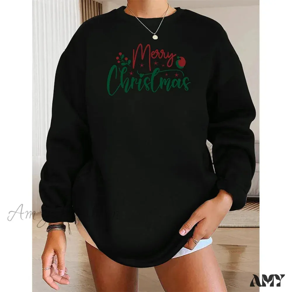 Leisure Merry Alphabet Printed Christmas Hoodie